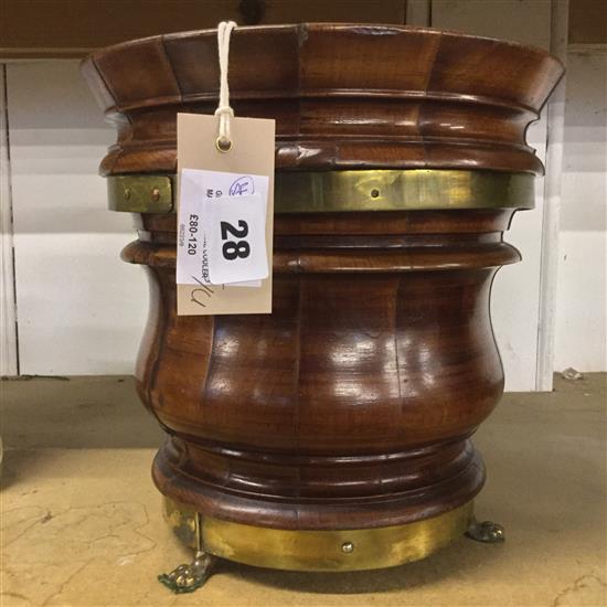 Georgian brass-bound mahogany wine cooler